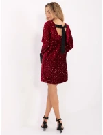Sukienka MI SK model 21755275 bordowy - FPrice Sukienka MI SK model 21755275 bordowy - FPrice