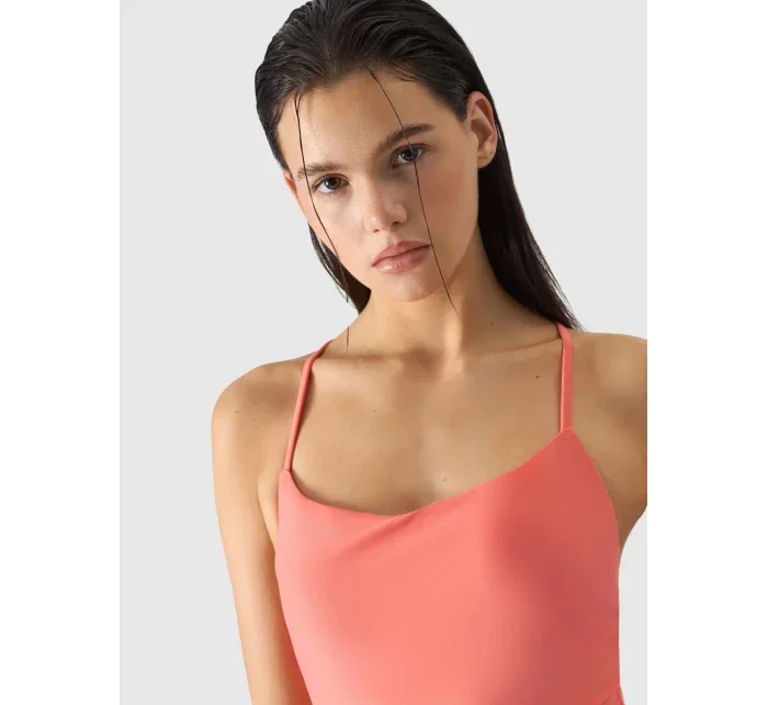 Dámske jednodielne plavky 4F - lososové