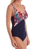 Jednodielne plavky 7235 M0 modro-červené - Anita