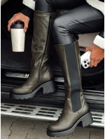 dámské dlouhé zelené kozačky Dstreet model 21981463 - FashionStreet