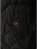 Dámska prechodná prešívaná bunda s odnímateľnou kapucňou čierna TY5625