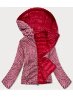 Červená obojstranná dámska prešívaná bunda (B9775-4)