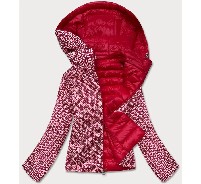 Červená obojstranná dámska prešívaná bunda (B9775-4)