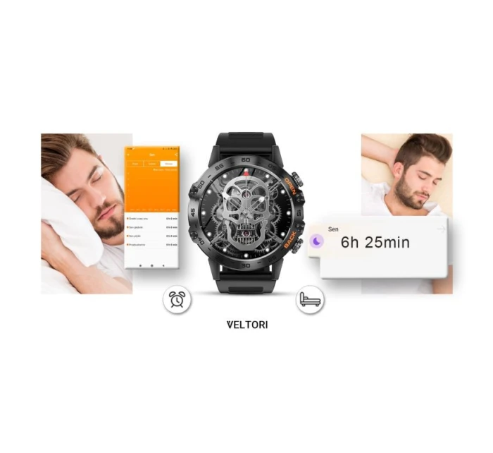 VELTORI VT120-1 Smartwatch Čierny silikónový remienok