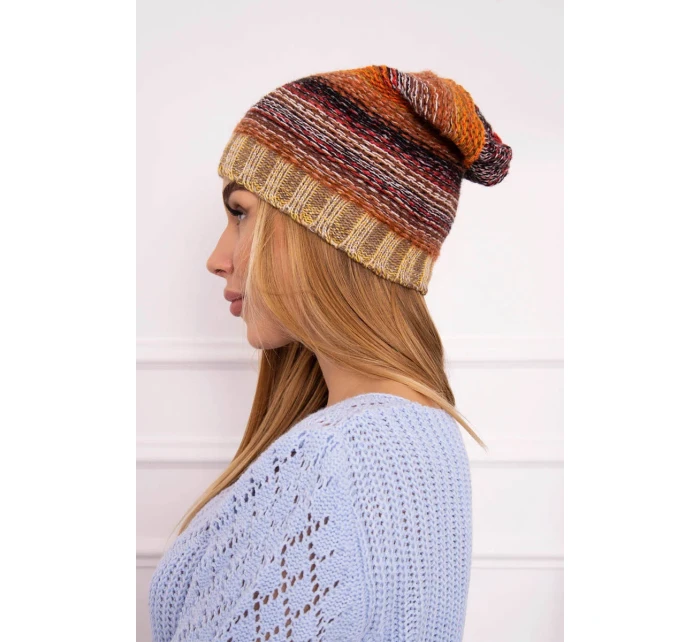 Krystyna fleecová čiapka K207 hnedá + béžová
