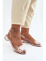 Dámské sandály Průhledné s krystaly model 22140818 Stříbrné - D&A