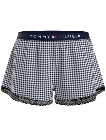 Dámske pyžamové šortky WOVEN SHORT PRINT UW0UW04944 02G tm. modro-biele - Tommy Hilfiger Dámske pyžamové šortky WOVEN SHORT PRINT UW0UW04944 02G tm. modro-biele - Tommy Hilfiger