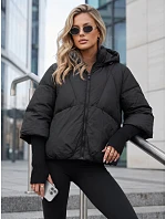 Dámska zimná prešívaná bunda s kapucňou, čierna, FashionStreet TY5826 Dámska zimná prešívaná bunda s kapucňou, čierna, FashionStreet TY5826
