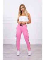 Kalhoty Cargo světle růžové