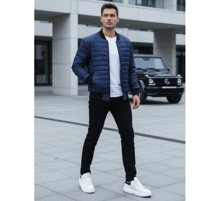 Pánská prošívaná bunda bomber tmavě modrá Dstreet model 21968706 - FashionStreet