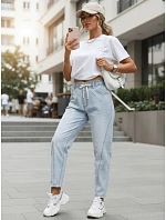 Dámske džínsy s opaskom svetlomodré FashionStreet UY3009