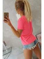Dámska grafická blúzka ružová neónová Dámska grafická blúzka ružová neónová