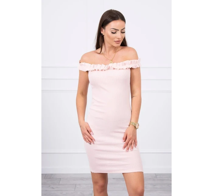 Španielske šaty s volánikmi púdrovo ružové Španielske šaty s volánikmi púdrovo ružové