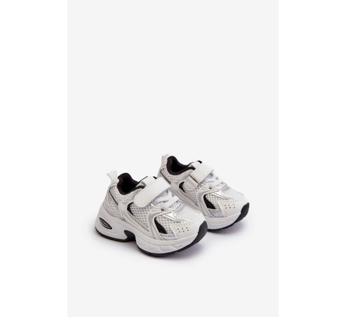Dziecięce Buty Sportowe Sneakersy Na Rzep Biało-Czarne Ephona Dziecięce Buty Sportowe Sneakersy Na Rzep Biało-Czarne Ephona