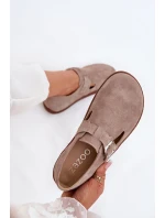 Semišové Polobotky Barefoot Dámské S Přezkou model 21703098 Béžové - Zazoo