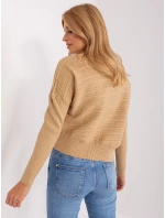 Sweter AT SW model 18900695 camelowy - FPrice Sweter AT SW model 18900695 camelowy - FPrice