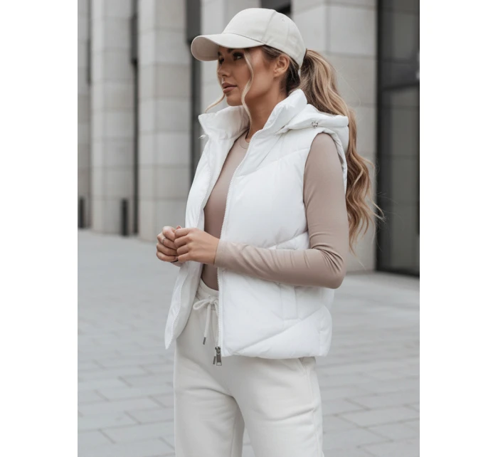 Dámská prošívaná vesta bílá Dstreet model 21990678 - FashionStreet Dámská prošívaná vesta bílá Dstreet model 21990678 - FashionStreet