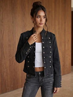 Kurtka damska jeansowa czarna model 22365103 - FashionStreet