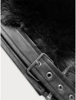 Krátká černá dámská kožešinová bunda model 21247259 - J.STYLE