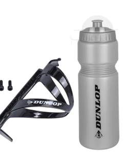 BIDON NA BICYKEL DUNLOP 750 ML S KOŠÍKOM STRIEBORNÝ