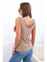 Dámska blúzka z viskózy s volánom vo výstrihu fango Dámska blúzka z viskózy s volánom vo výstrihu fango