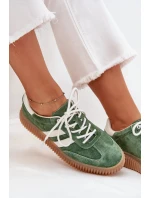 Dámské Velurové Tenisky Na Platformě Zelené model 21703435 - Boto