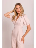 model 20970728 Kombinéza s puff rukávy světle béžová - Moe
