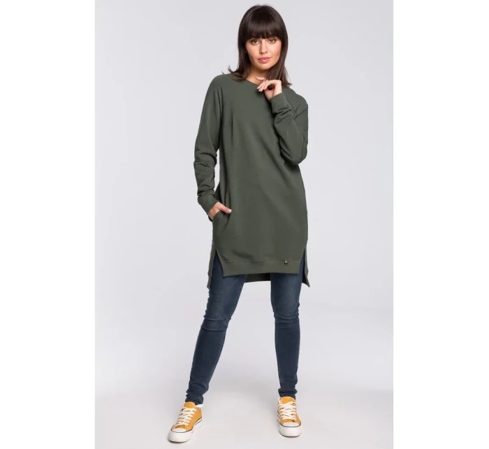Tunika nadměrné velikosti s boky  zelená model 15099615 - BeWear