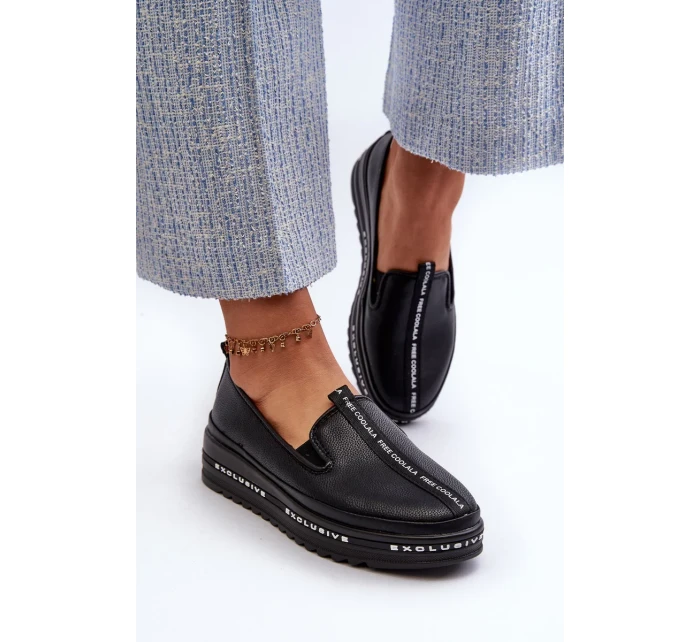 Dámske kožené topánky na platforme S.Barski Black Dámske kožené topánky na platforme S.Barski Black