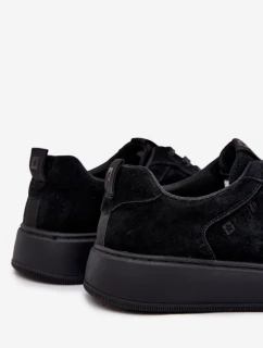 Pánske semišové tenisky na platforme Big Star - čierne