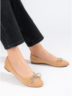 Klasické dámské hnědé baleríny bez podpatku
