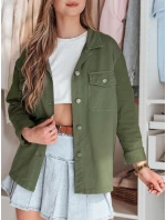 Dámska oversize košeľová bunda OVERBOR khaki FashionStreet TY4889