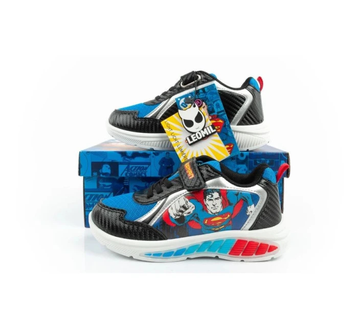 Leomil Detská športová obuv Tenisky pre chlapcov Superman LED