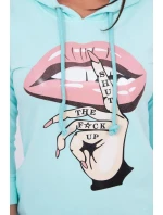 Šaty s delšími zády a barevným potiskem mint