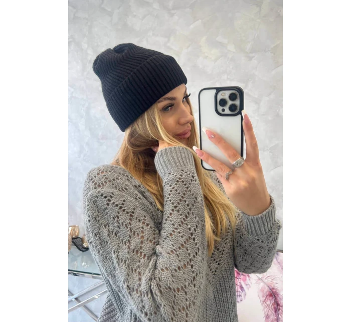 Tenká čepice Oliwia model 18750351 černá - K-Fashion Tenká čepice Oliwia model 18750351 černá - K-Fashion