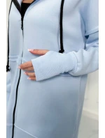 Zateplená súprava s dlhou mikinou modrá