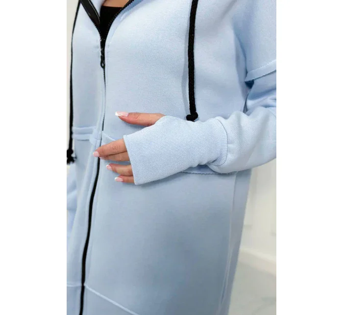 Zateplená súprava s dlhou mikinou modrá