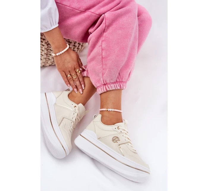 Dámské Sportovní Boty Na Platformě Béžové model 21687804 - Boto