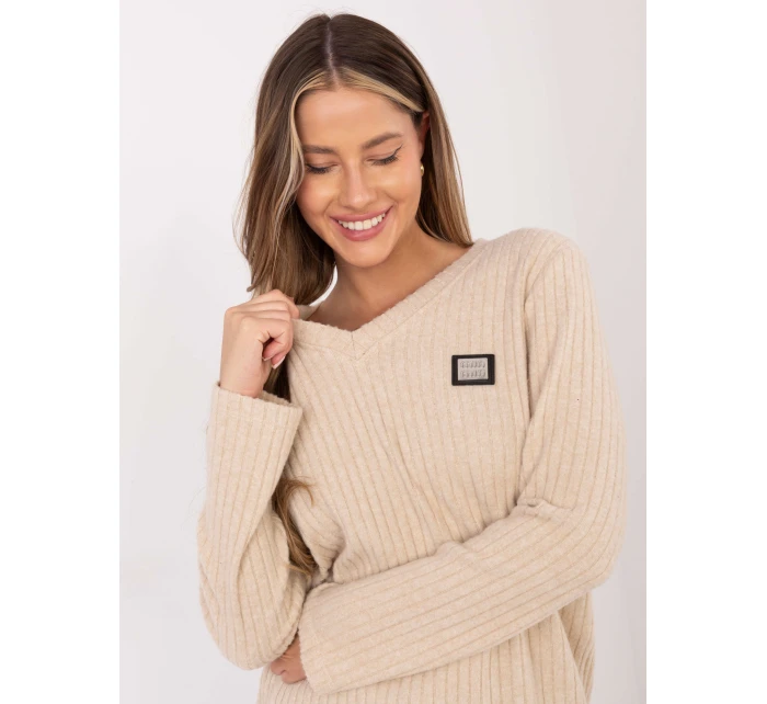 Sweter RV SW model 21782521 beżowy - FPrice Sweter RV SW model 21782521 beżowy - FPrice