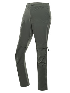 Pánske nohavice s nepremokavou úpravou a odnímateľnými nohavicami. ALPINE PRO NESC olivín