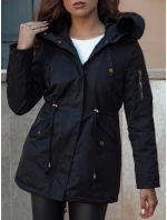Dámska zimná bunda s kožušinou ERISS black FashionStreet TY4551