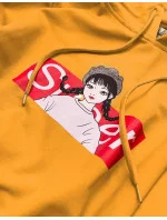 Dámska športová mikina v horčicovej farbe s kapucňou (N4596) Dámska športová mikina v horčicovej farbe s kapucňou (N4596)