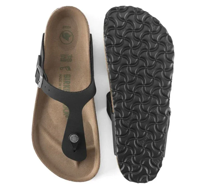 Birkenstock Gizeh Birko-Flor women's Narrow Black žabky pre úzke chodidlo vegan black (1020487) dámske