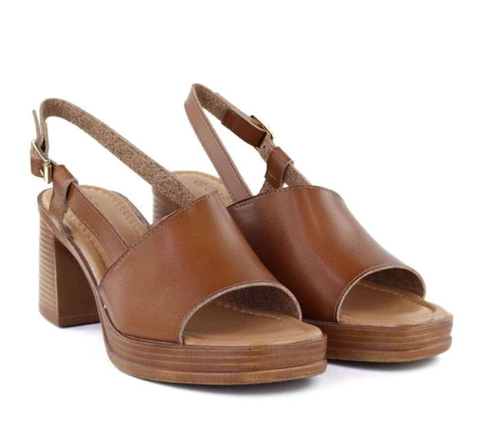 Sandały damskie na brązowe model 22034137 - Potocki Sandały damskie na brązowe model 22034137 - Potocki