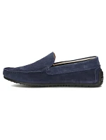 Pánské semišové kožené mokasíny polobotky tmavě modré model 22061146 - FILIPPO
