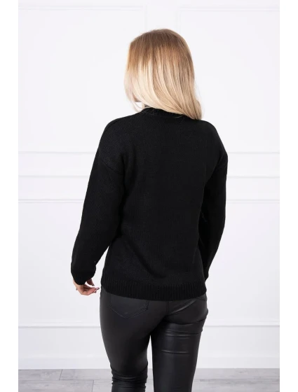 Polovičný sveter s rolákom čierny