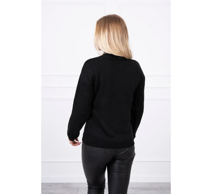 Polovičný sveter s rolákom čierny