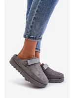 Dámské Teplé Pantofle S Kožešinou Na Platformě Šedé model 21671351 - Boto Dámské Teplé Pantofle S Kožešinou Na Platformě Šedé model 21671351 - Boto