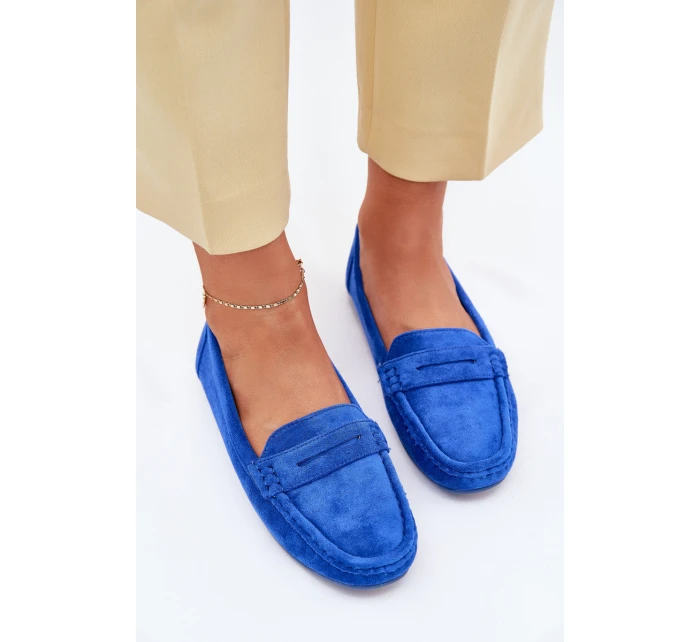 Damskie Zamszowe Mokasyny Kobaltowe Lenvie