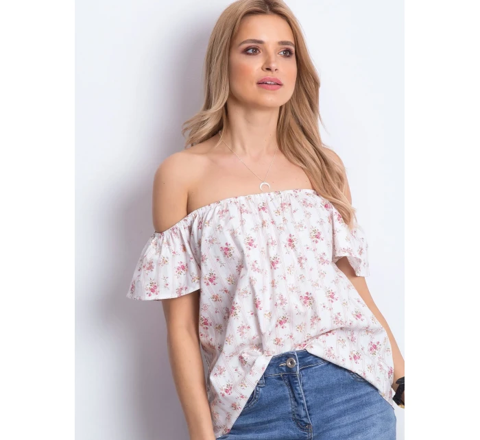 Blúzka 270 BZ 111580.00X bielo-ružová Blúzka 270 BZ 111580.00X bielo-ružová